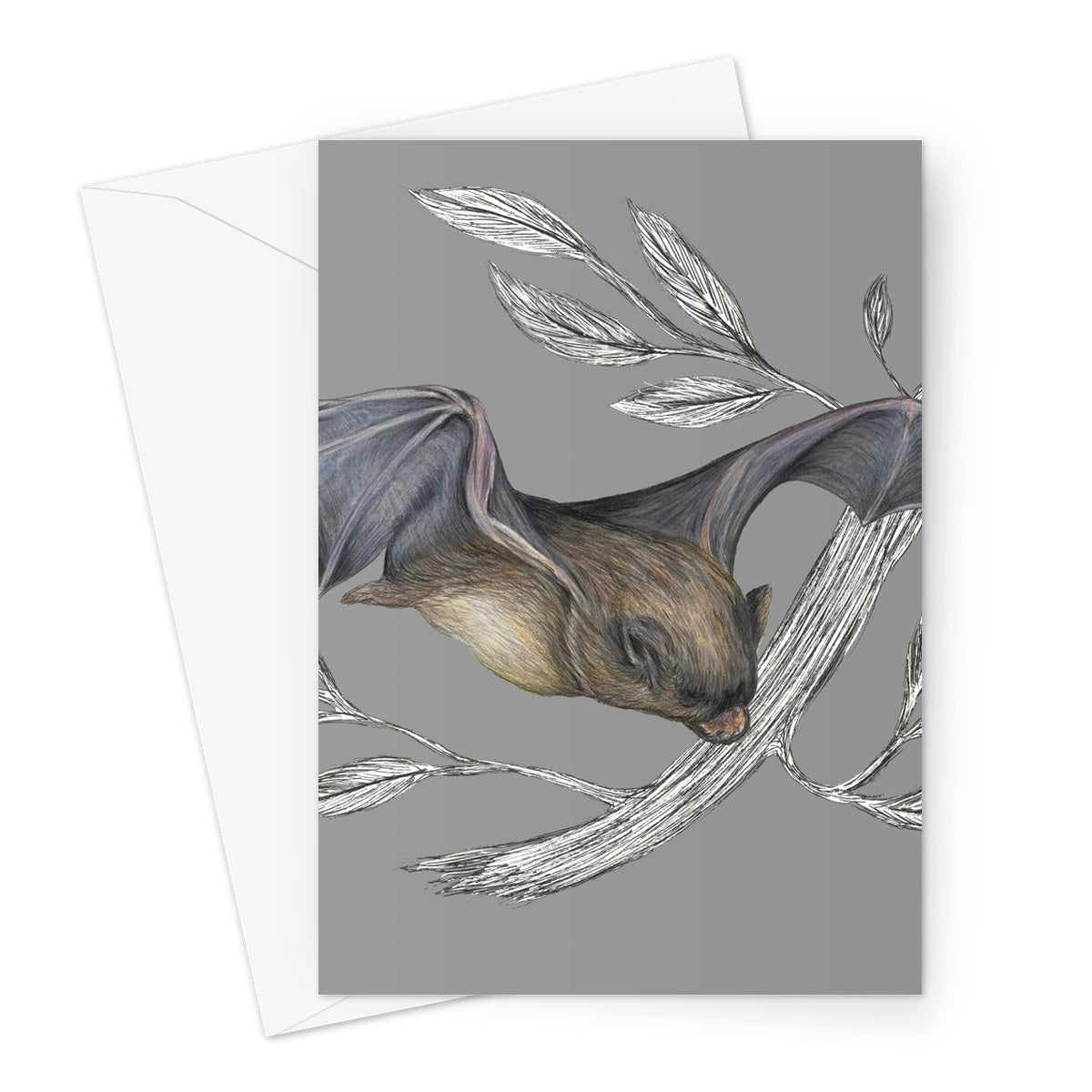 Bat Slate Greeting Card