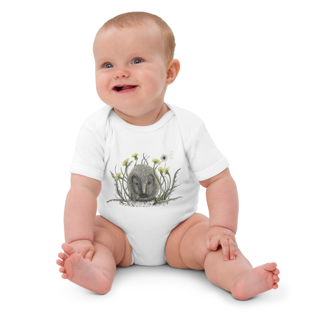 Organic cotton baby bodysuit Hedgehog