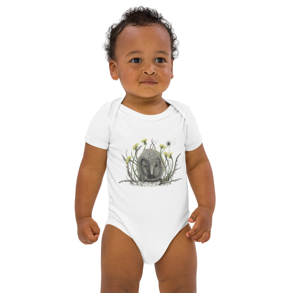 Organic cotton baby bodysuit Hedgehog