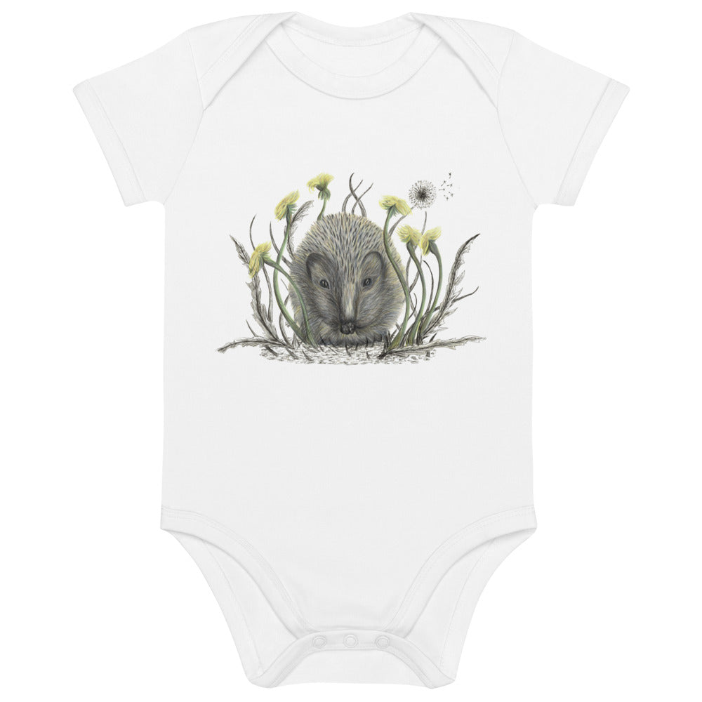 Organic cotton baby bodysuit Hedgehog