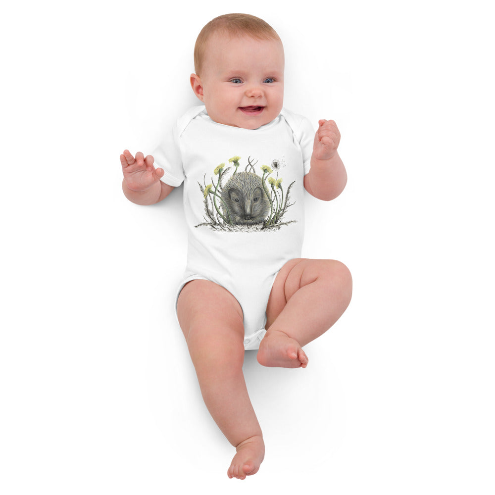 Organic cotton baby bodysuit Hedgehog